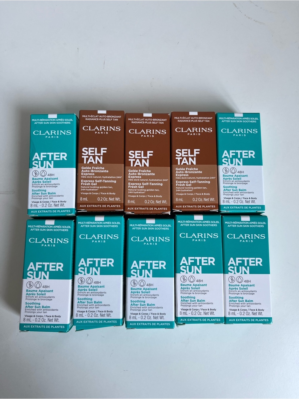 10/ 18$ Clarins After Sun & Self Tan Travel Set